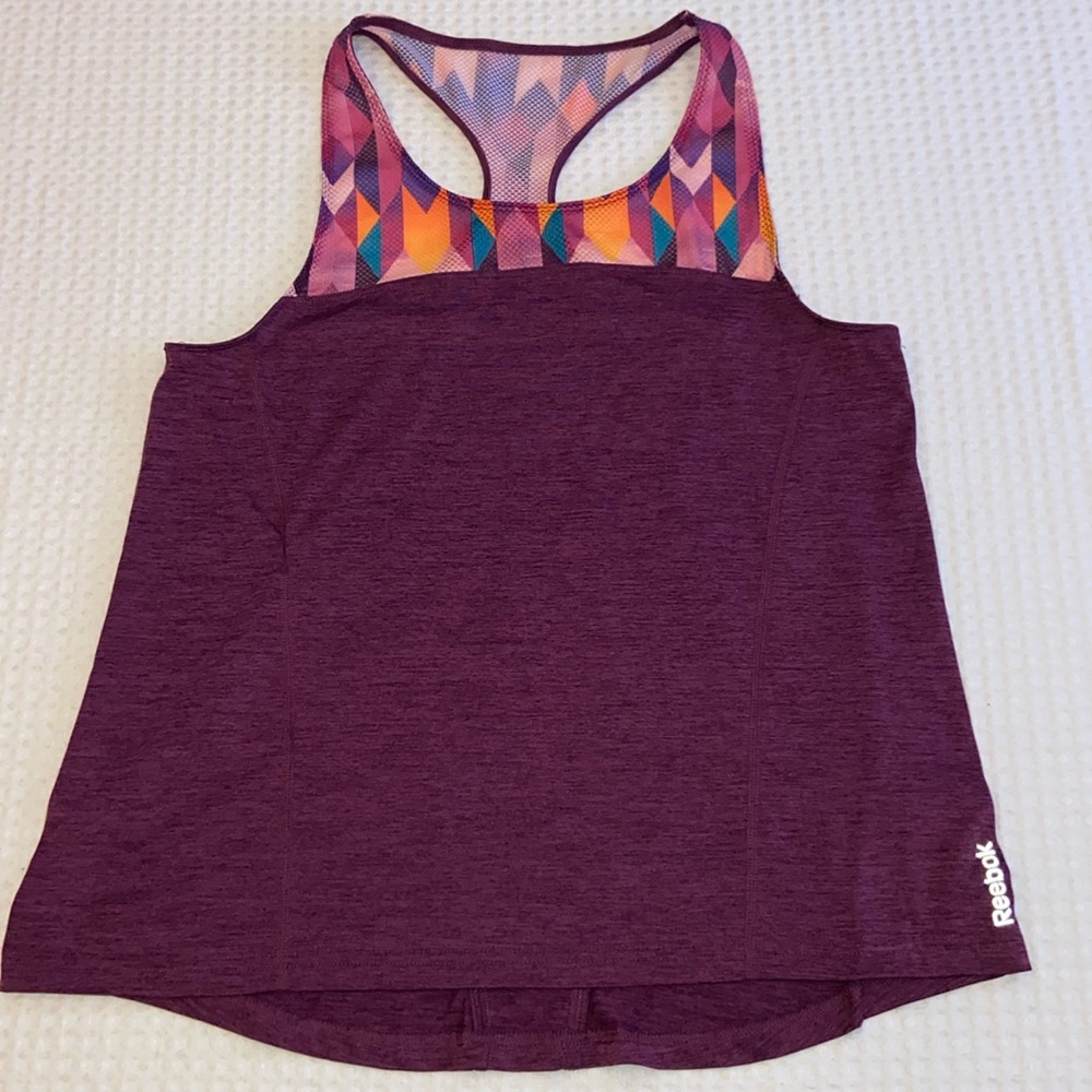 REEBOK SPEEDWICK Athletic Tank Top Size LARGE Purple Orange